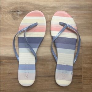 LC Lauren Conrad Multicolor Pastel Striped Sandals